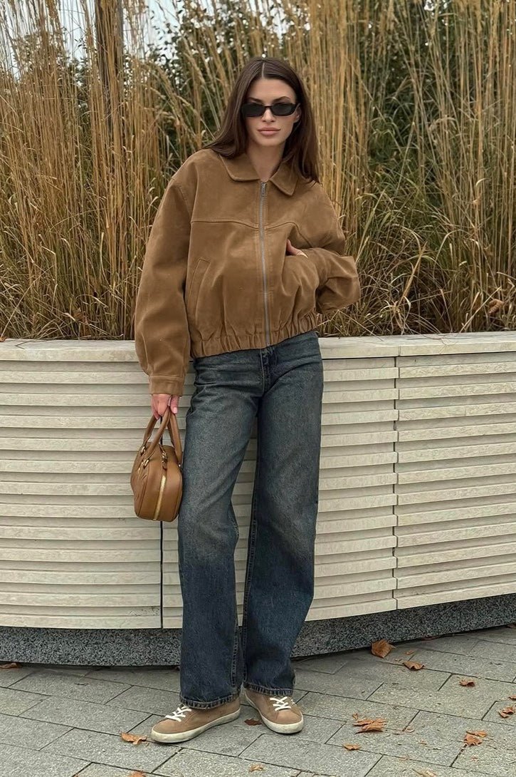 Lisa Suede Zip Relaxed Jacket