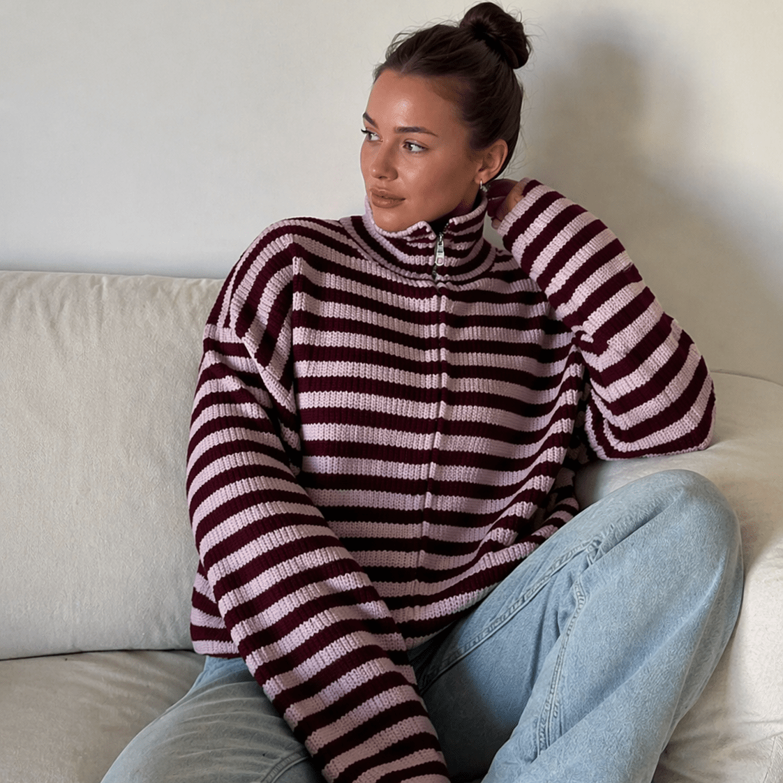 Adinda Knit Zip Sweater