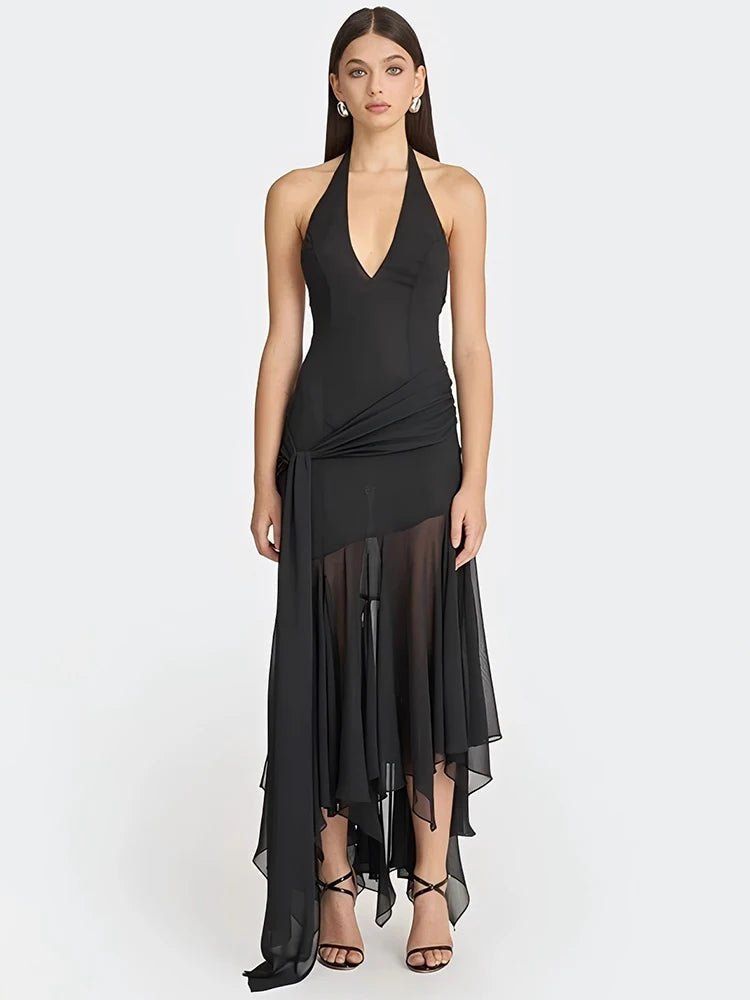ZEYA - Amanda Halter Ruched Maxi Dress