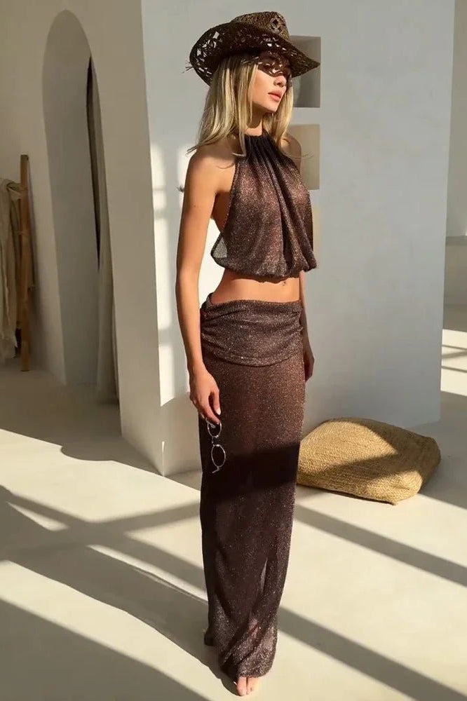 ZEYA - Andrea Lace-Up Knit Two-Piece Set