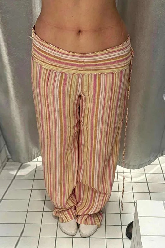 ZEYA - Angela Low-Rise Striped Trousers
