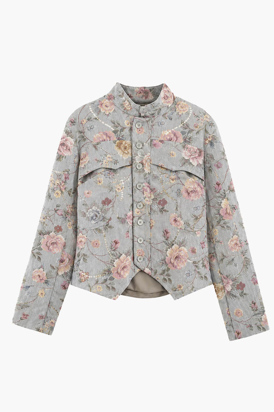 ZEYA - Anne Vintage Jacquard Cropped Jacket