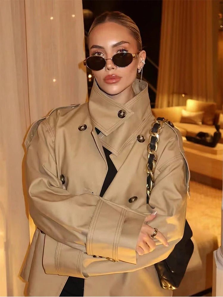 ZEYA - Audrey Beige Double Breasted Trench Coat