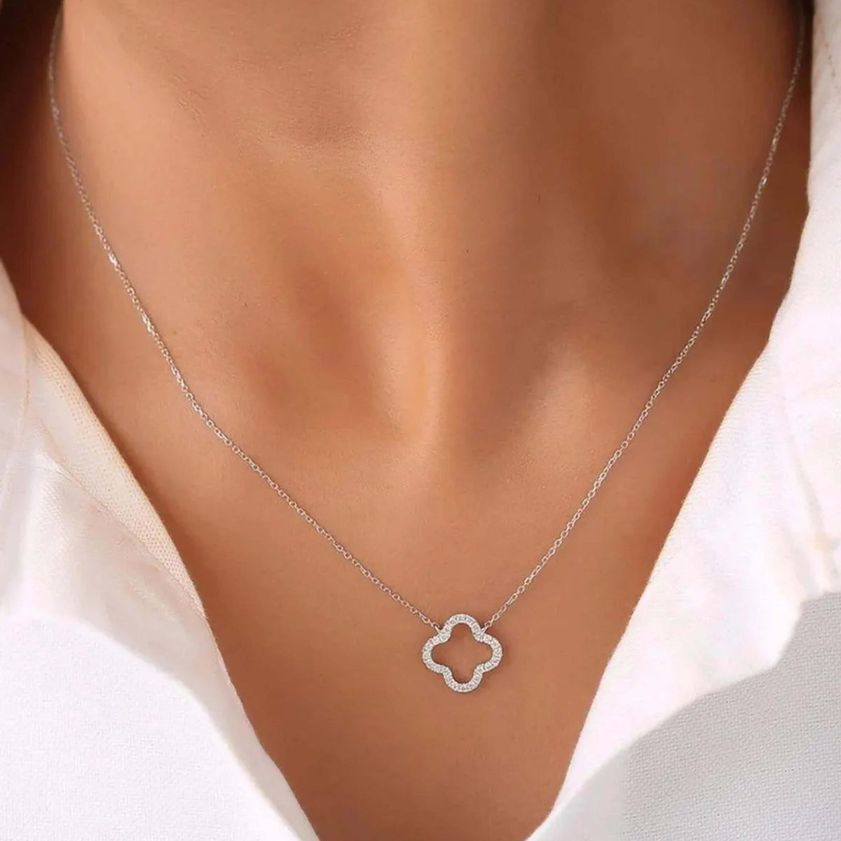 ZEYA - Aurora Clover Zirconia Necklace