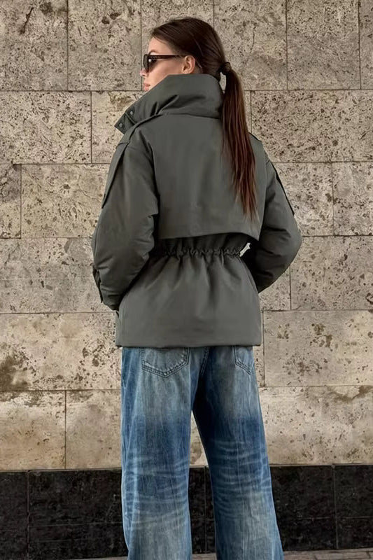 ZEYA - Carmen Oversized Drawstring Waist Puffer Jacket