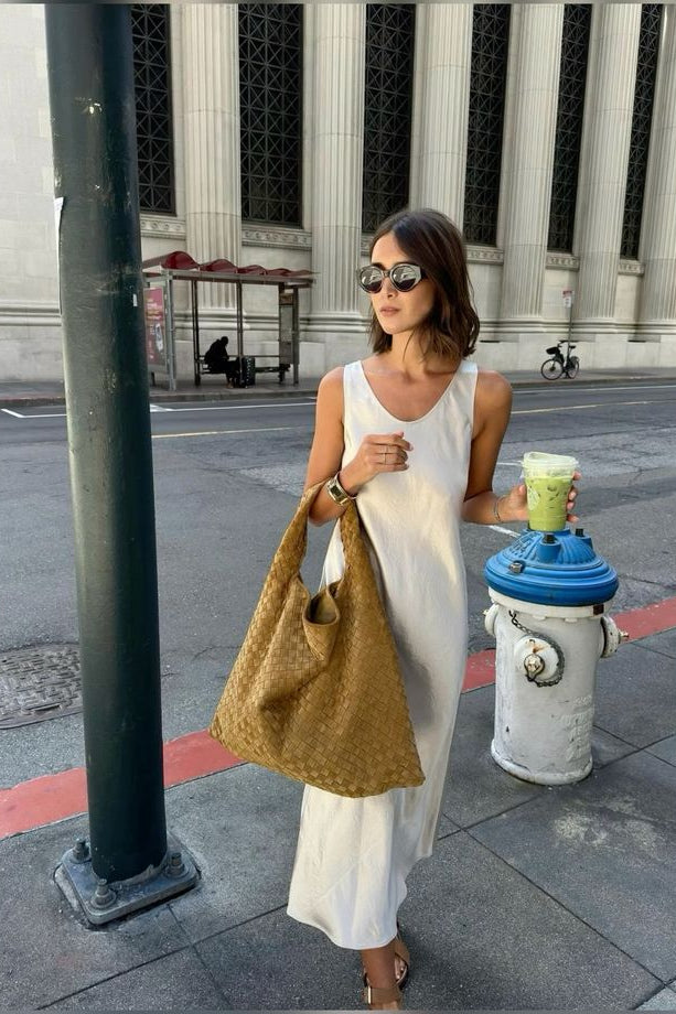 ZEYA - Clara Woven Faux Suede Tote Bag