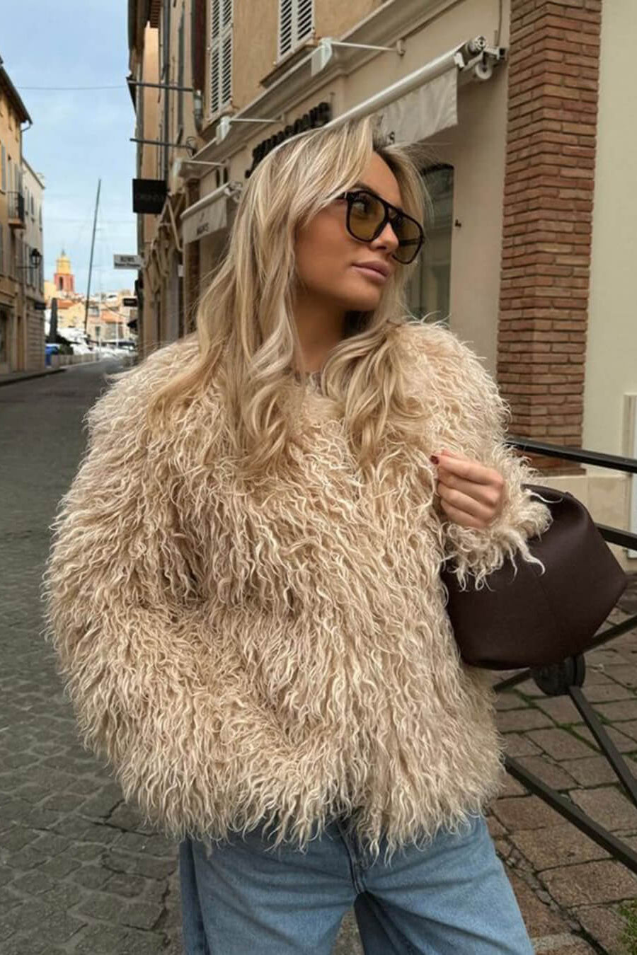 ZEYA - Diana Fluffy Cropped Faux Fur Coat