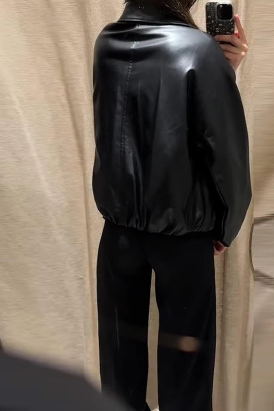 ZEYA - Elisabeta Zip Up Faux Leather Jacket
