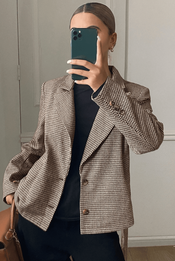ZEYA - Ellen Houndstooth Plaid Blazer