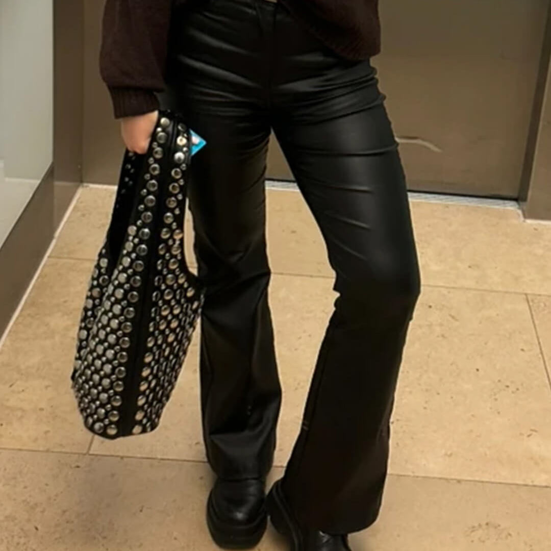 ZEYA - Eloise Faux Leather Flare Pants