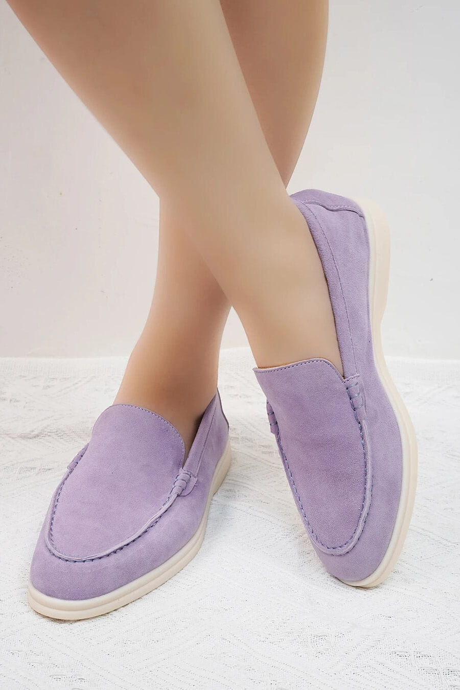 ZEYA - Elvira Suede Flat Moccasin Loafers