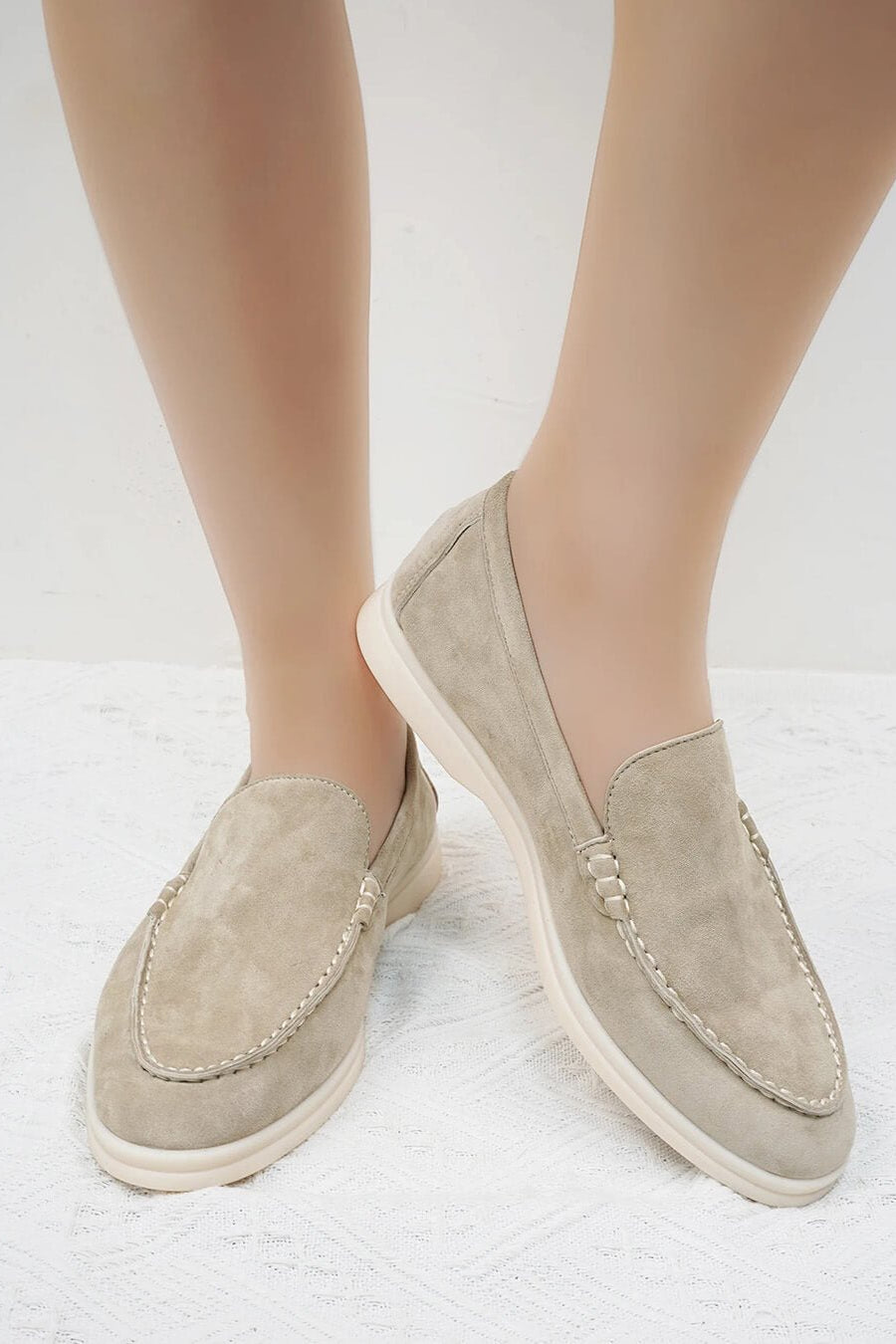 ZEYA - Elvira Suede Flat Moccasin Loafers