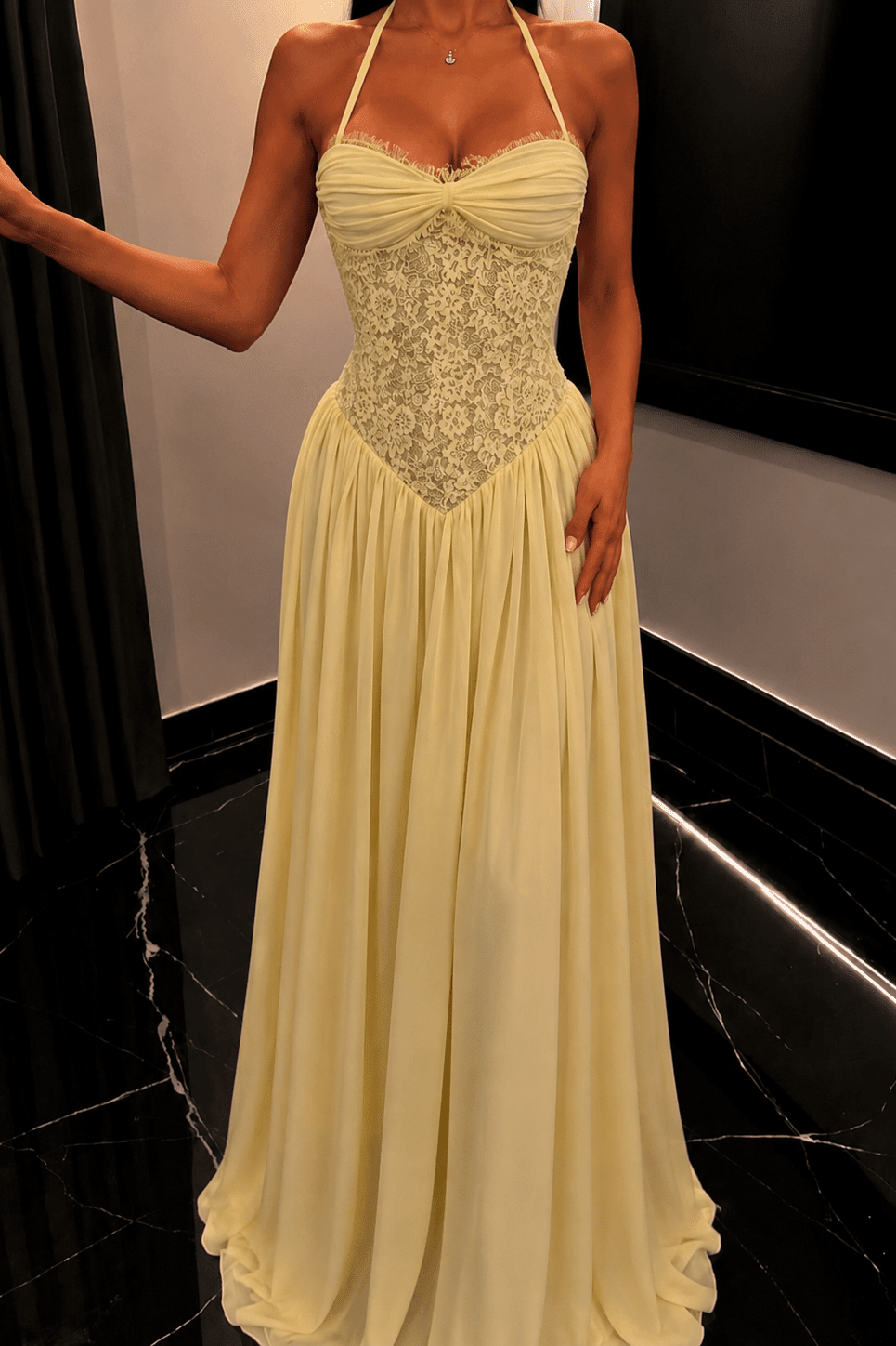 ZEYA - Erica Halter Corset Maxi Dress