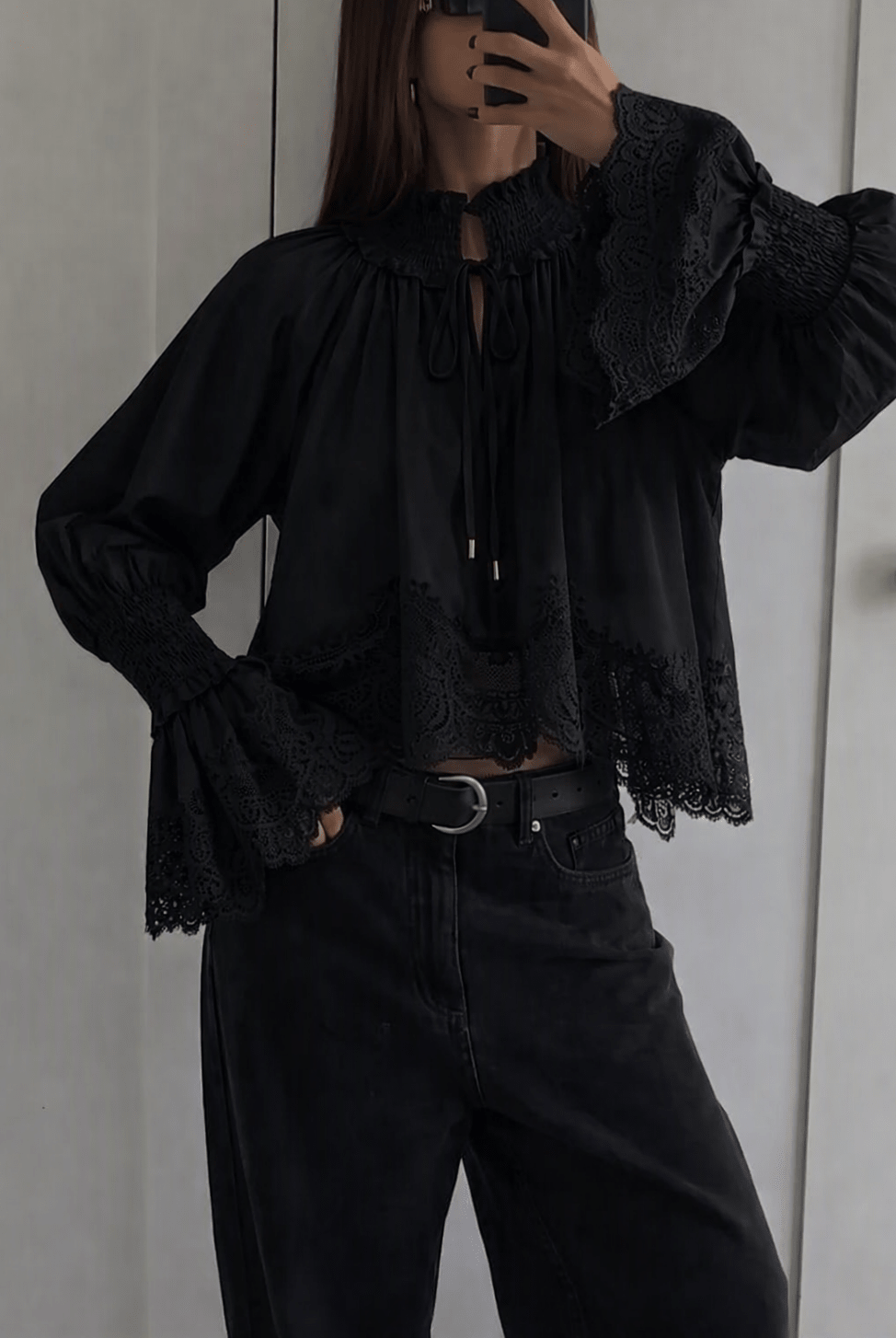 ZEYA - Gloria Embroidery Lace Trim Blouse
