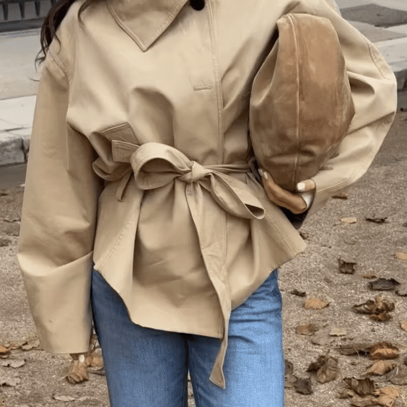 ZEYA - Helena Asymmetric Belted Trench Coat