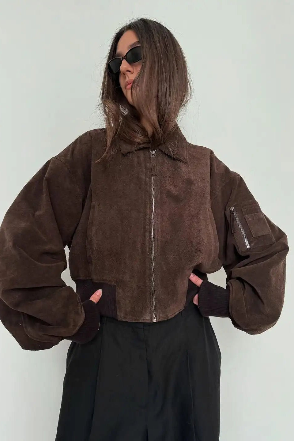 ZEYA - Iza Suede Bomber Jacket