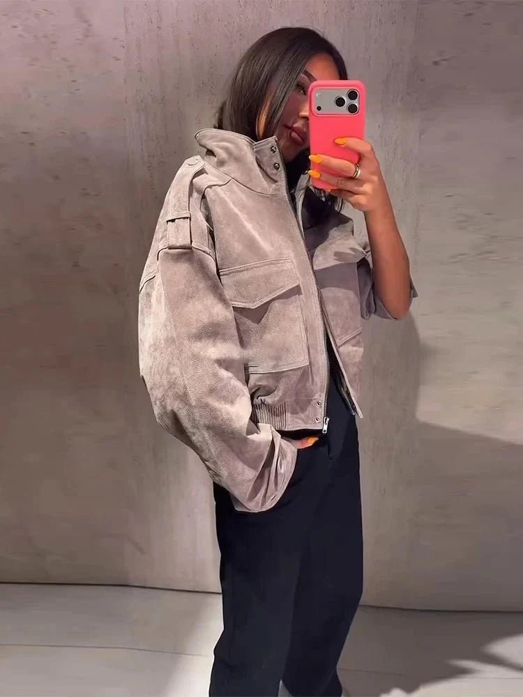 ZEYA - Jasmin Faux Suede Cropped Jacket