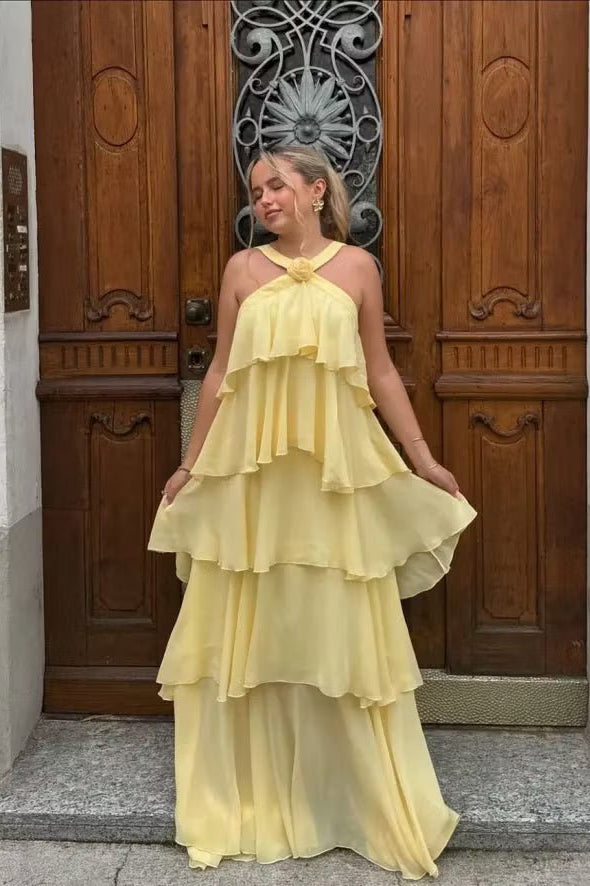 ZEYA - Jasmine Ruffle Backless Maxi Dress