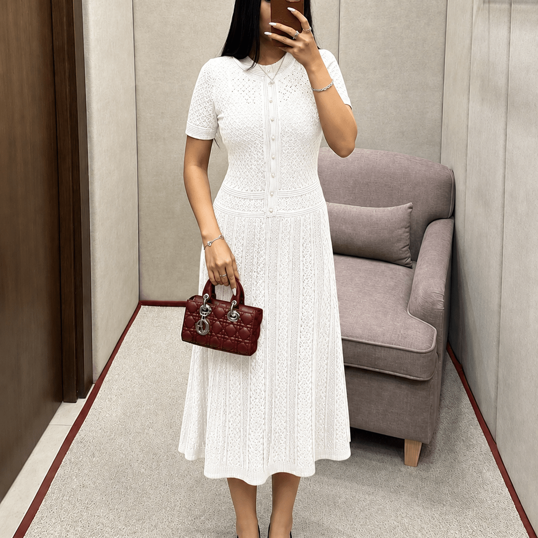 ZEYA - Rebecca Half Button Knitted Midi Dress
