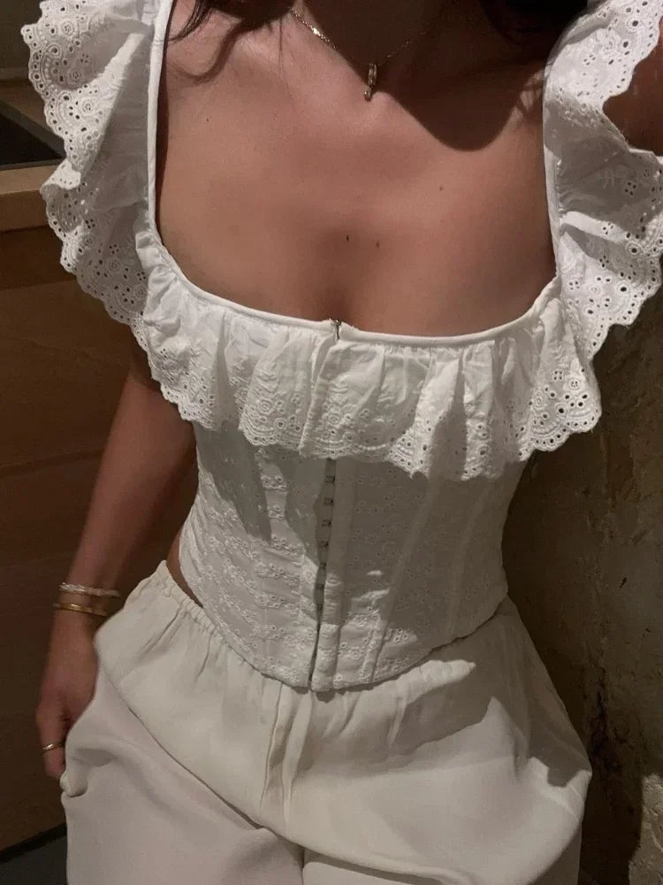 ZEYA - Johanna Ruffled Corset Top
