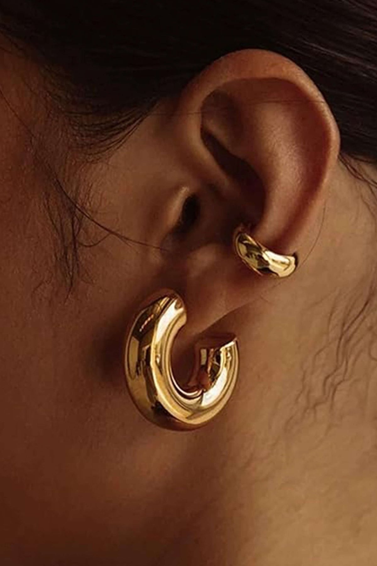 ZEYA - Kallie Gold Chunky Hoop Earrings