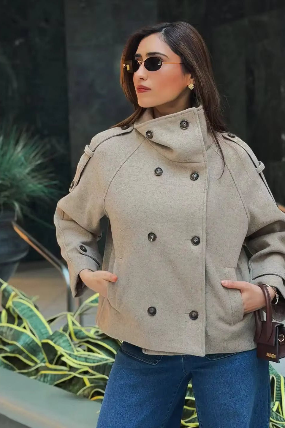 ZEYA - Kelly Stand Collar Oversized Coat