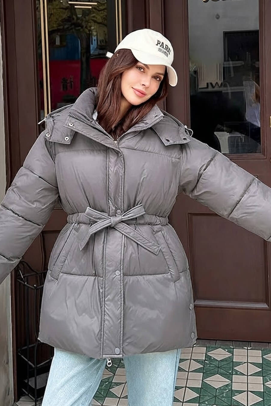 ZEYA - Lani Lace Up Hooded Coat