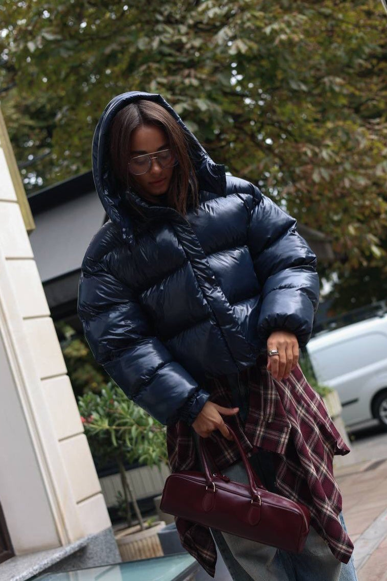 ZEYA - Lara Hooded Glossy Puffer Jacket