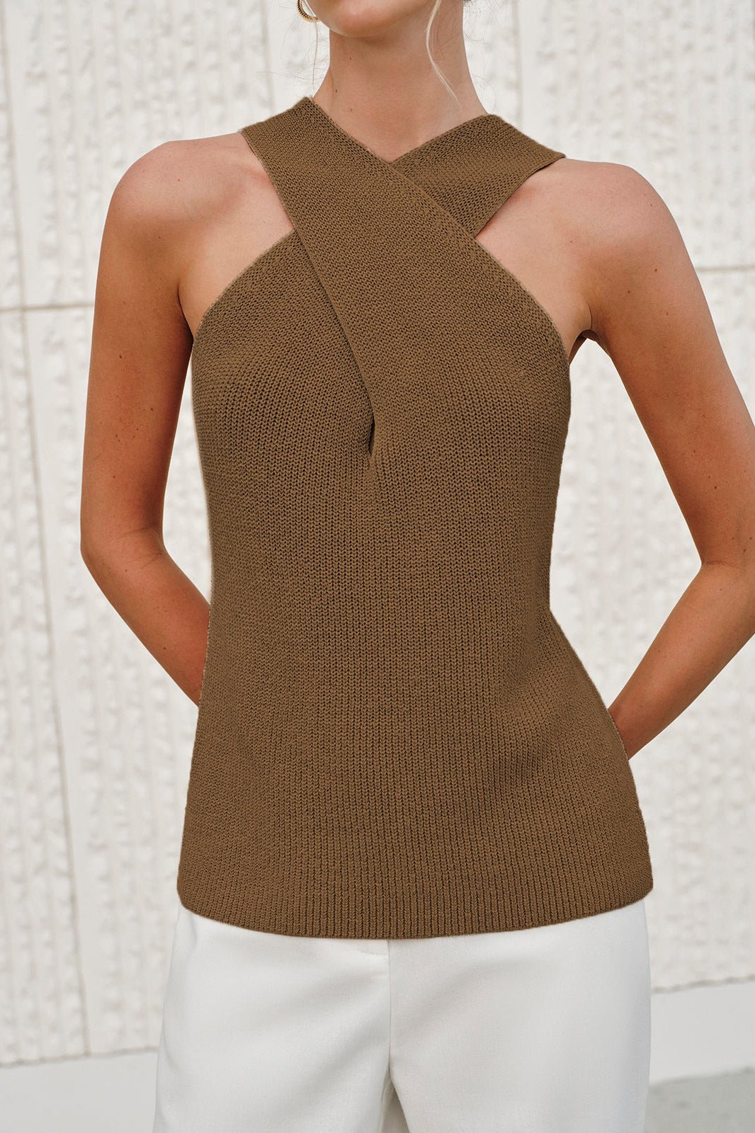 ZEYA - Laura Halter Cross-Over Tank Top
