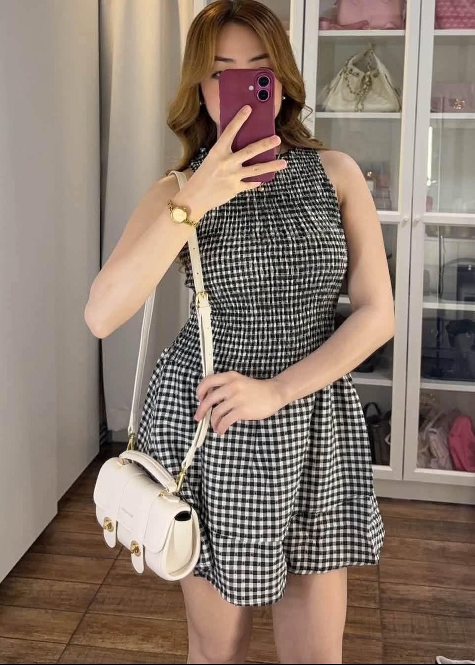 ZEYA - Linda Plaid Smocked Mini Dress