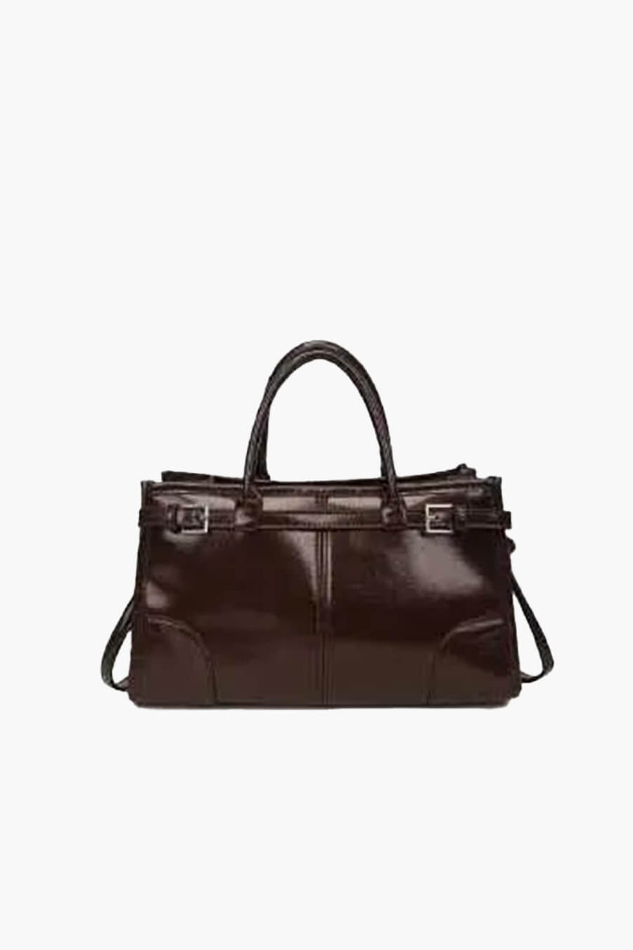ZEYA - Lorena Leather Shoulder Bag with Belt Detail