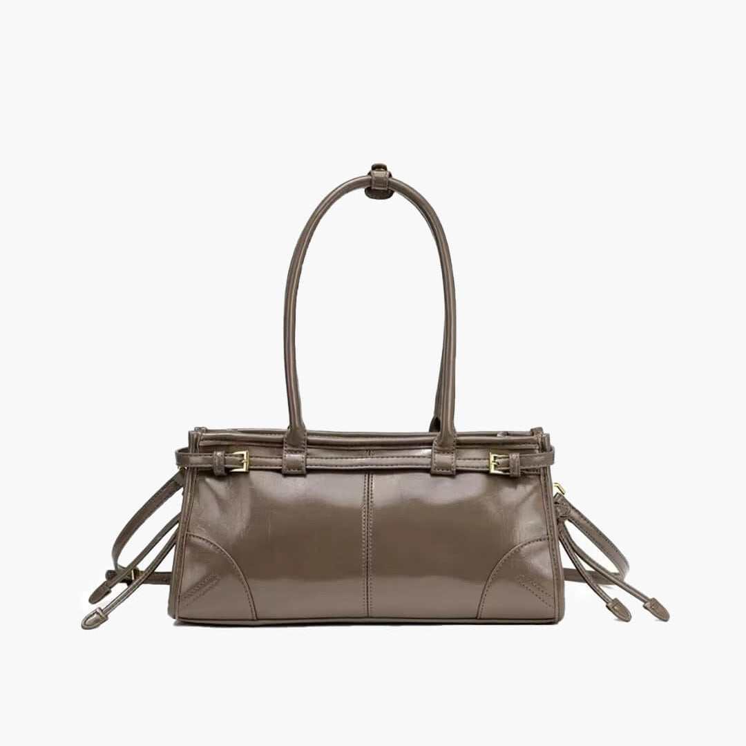 ZEYA - Lorena Leather Shoulder Bag with Belt Detail
