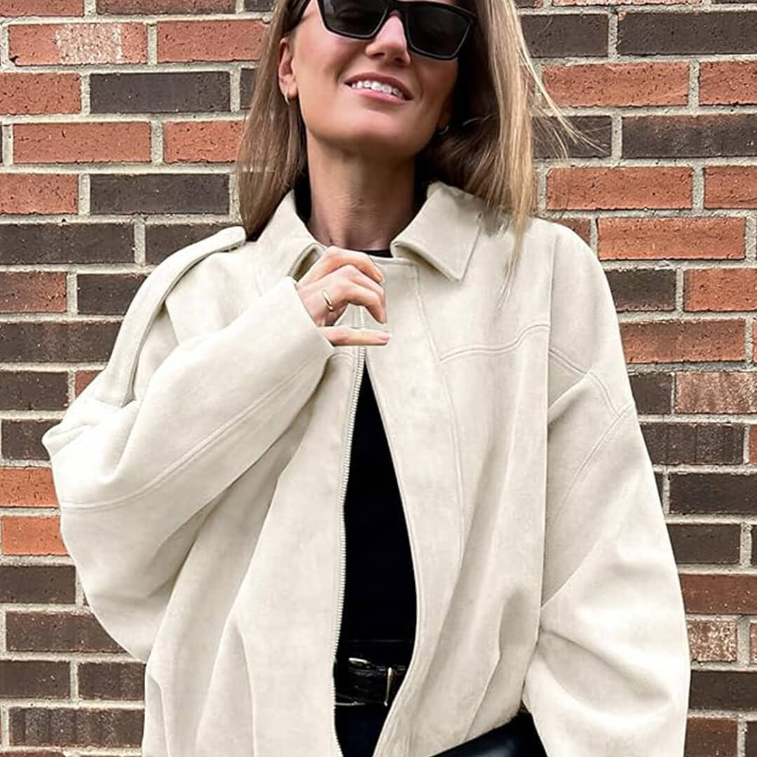 ZEYA - Lori Suede Bomber Jacket