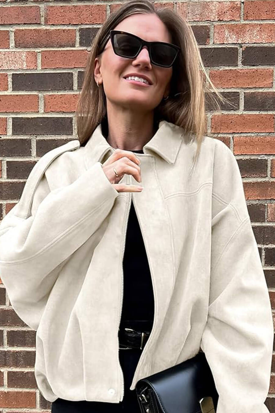 ZEYA - Lori Suede Bomber Jacket