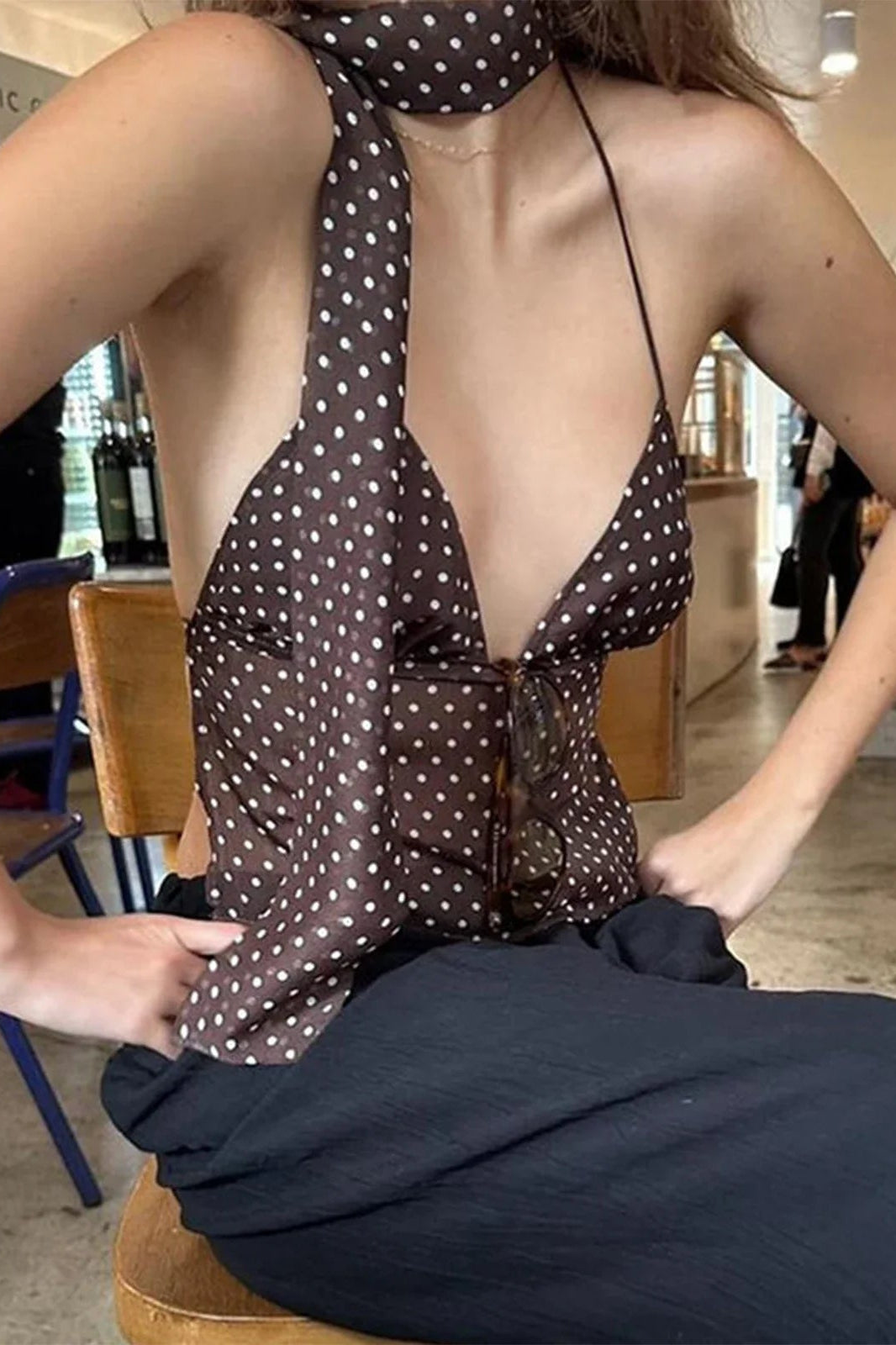 ZEYA - Mandy Polka Dot Backless Cami Top