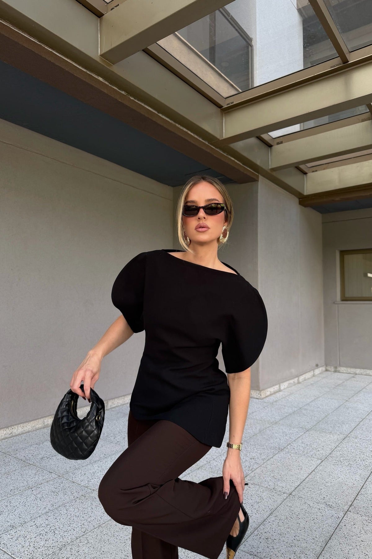 ZEYA - Margot Tricot Balloon Sleeve Top