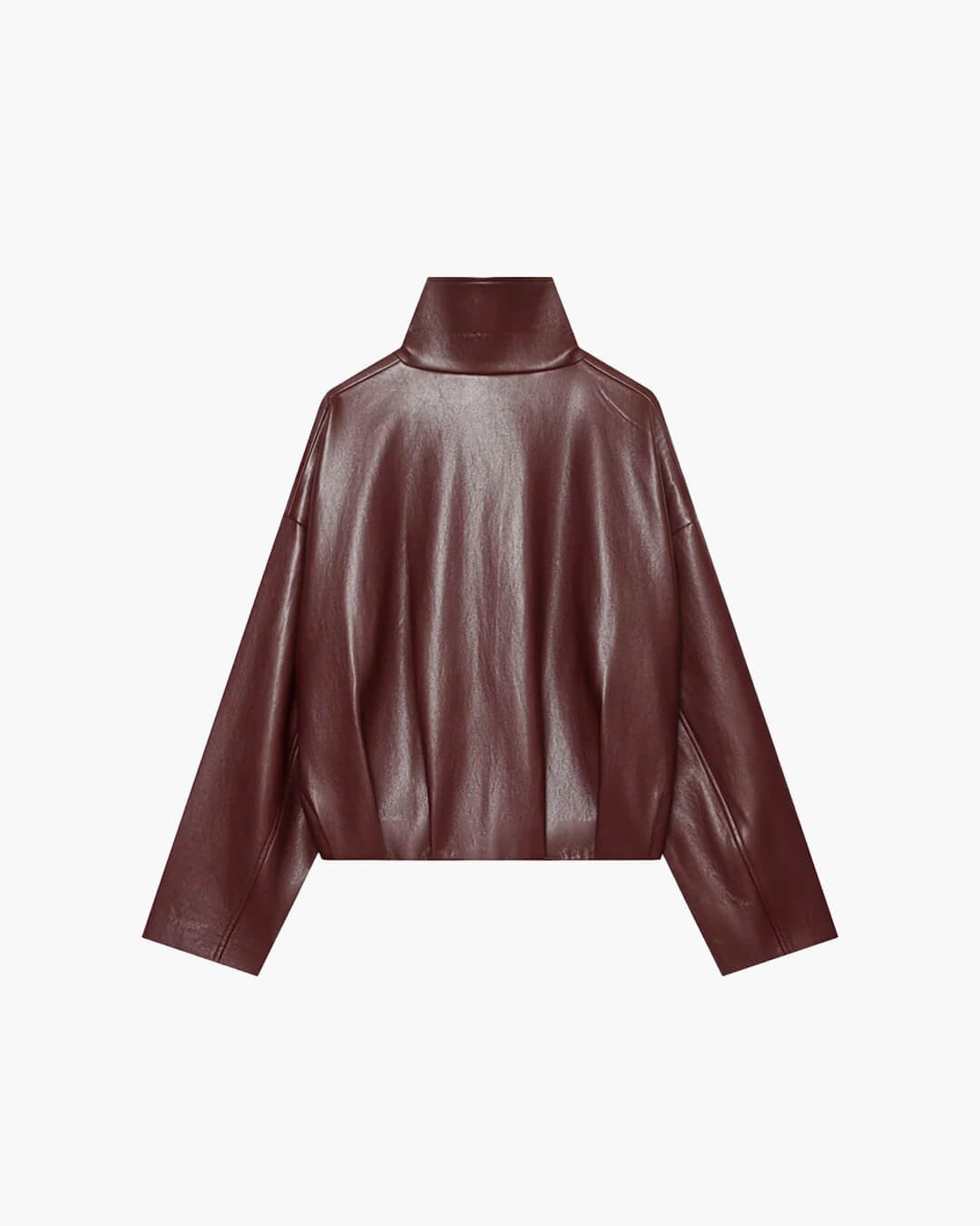 ZEYA - Mary Funnel Neck Faux Leather Biker Jacket