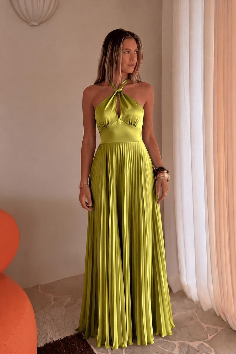 ZEYA - Melissa Halter Pleated Maxi Dress