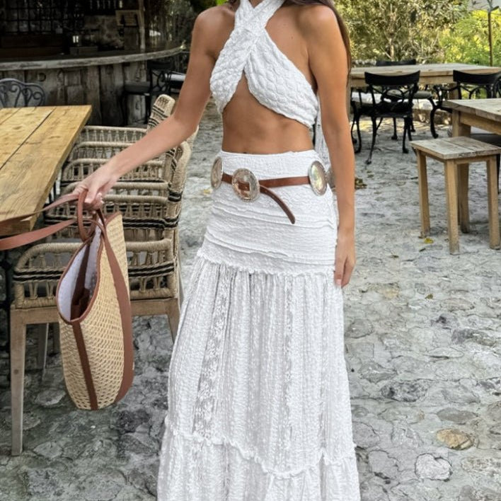 ZEYA - Melissa Lace Tiered Maxi Skirt