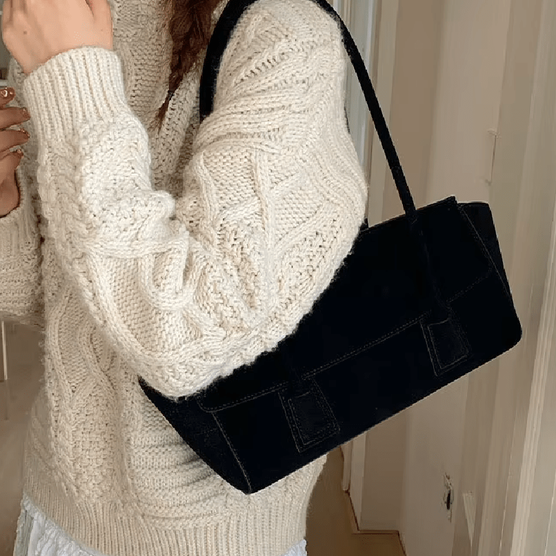 ZEYA - Melissa Vintage Faux Suede Shoulder Bag