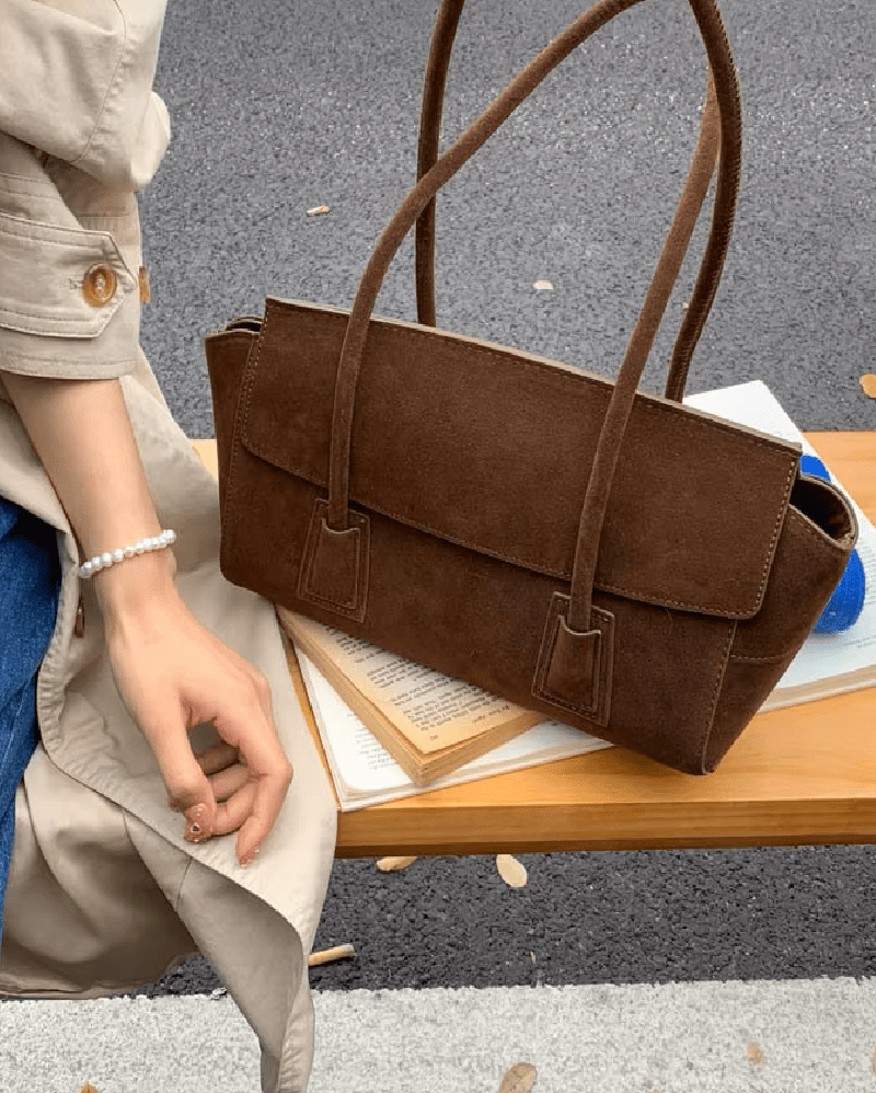 ZEYA - Melissa Vintage Faux Suede Shoulder Bag