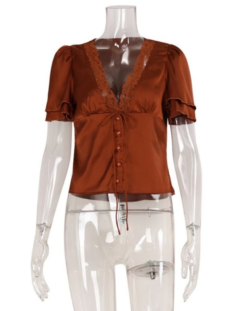 ZEYA - Mira Satin Lace Blouse