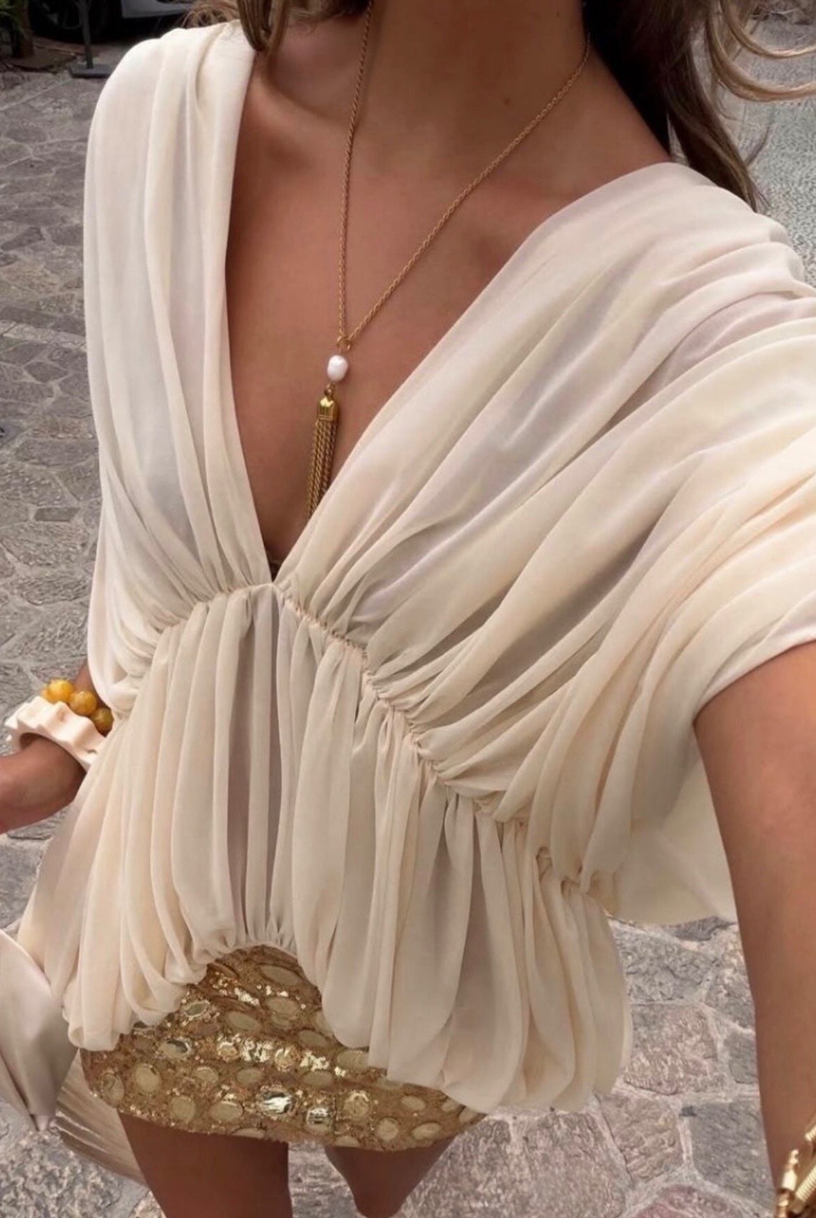 ZEYA - Miriam Draped Chiffon Top