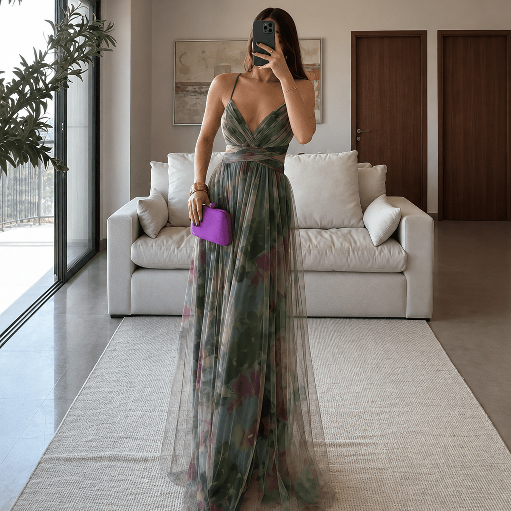 ZEYA - Naomi Floral Mesh Maxi Dress