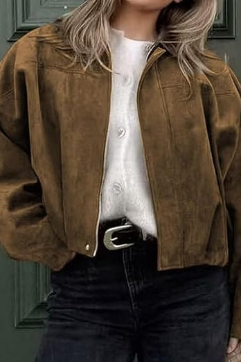 ZEYA - Olivia Vintage Khaki Suede Jacket