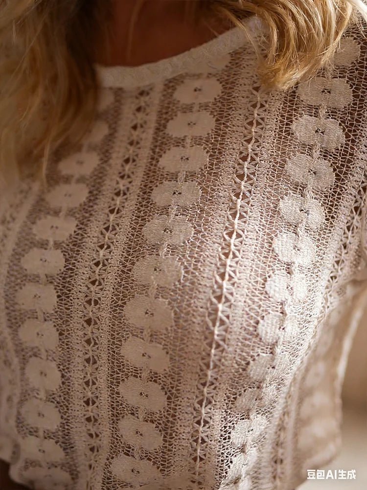 ZEYA - Riona Hollow Knit Pullover Sweater