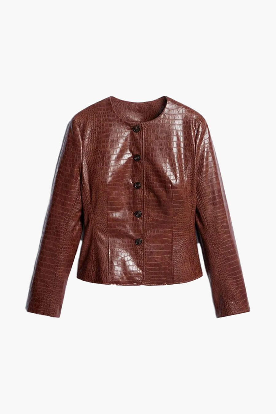 ZEYA - Ruth Croc Embossed Faux Leather Jacket