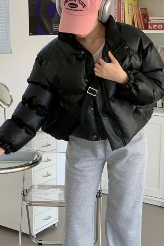 ZEYA - Sammy Faux Leather Puffer Jacket