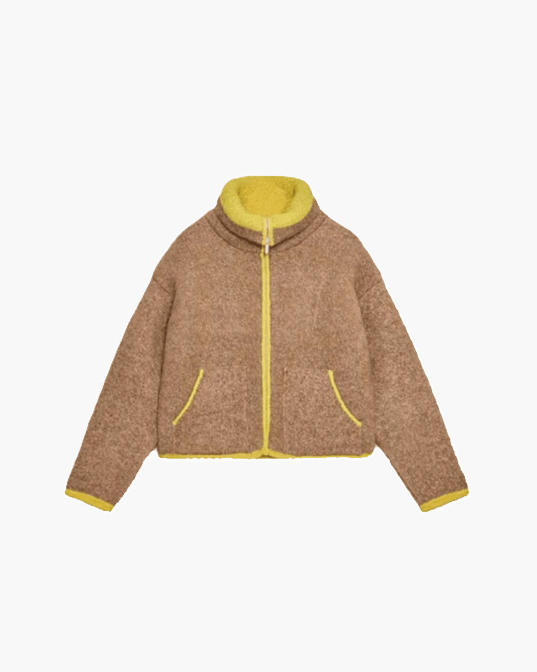 ZEYA - Scarlett Contrast Trim Knit Zip Up Cardigan