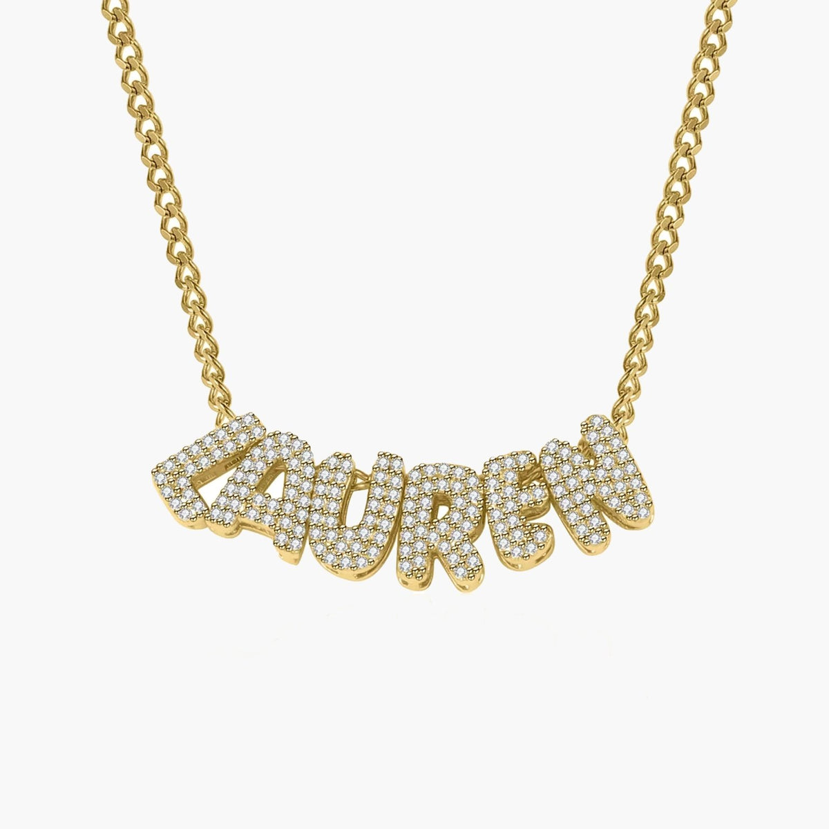 ZEYA - Shane Name Necklace - Custom 3D Bubble Letter Pendant for Women